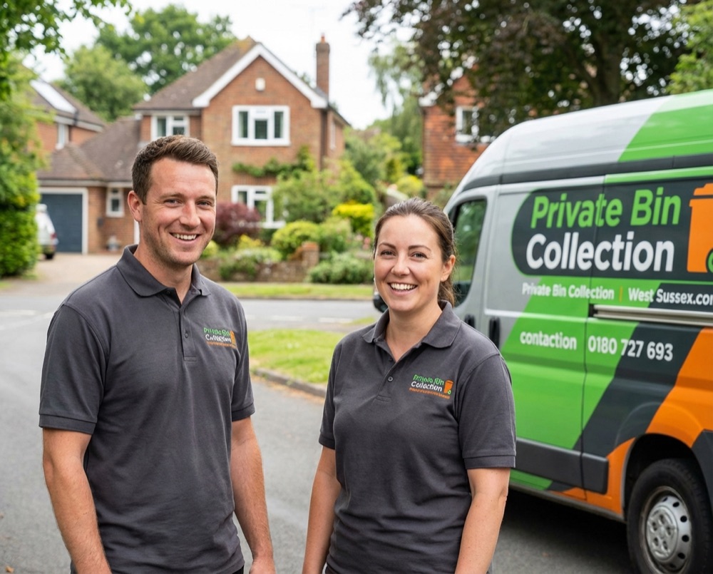 Friendly bin collection team member serving Littlehampton homes