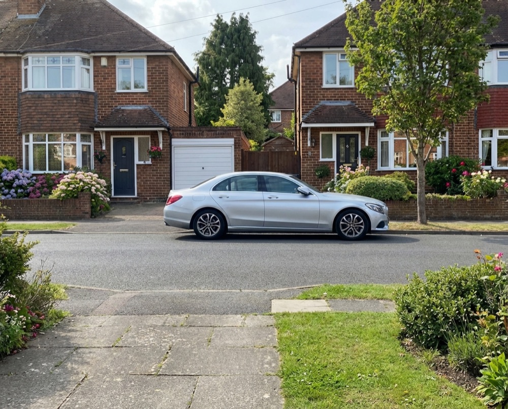Residential street in Littlehampton with wheelie bins